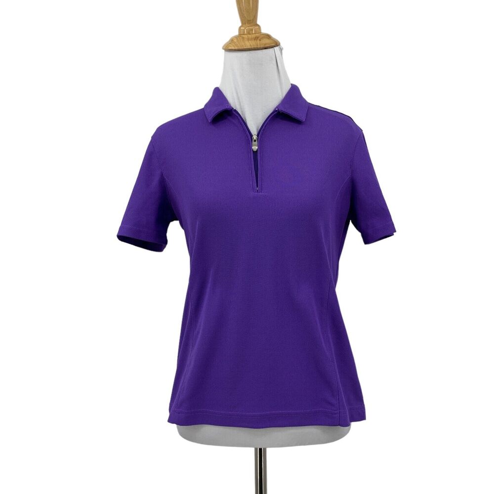 NVO Nivo Sports Polo Top Womens S Small Quarter Zip Telluride Golf Purple Shirt